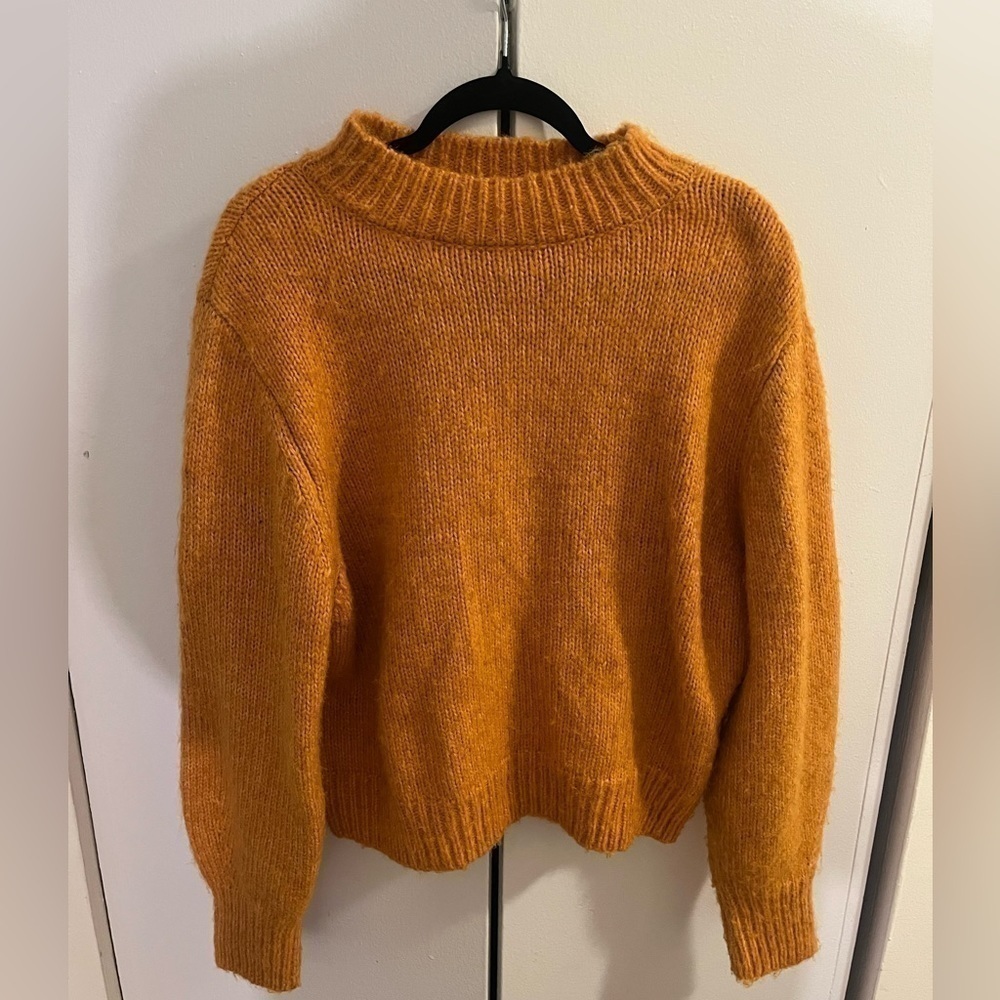 Topshop Tall knitted crew neck sweater in orange - Picture 6 of 8